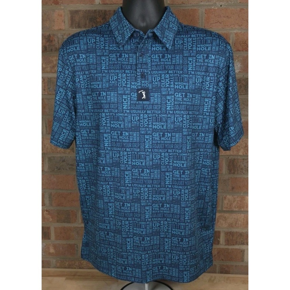 Bogey Bros That's What She Said Mens Medium Blue Performance Golf Polo Shirt